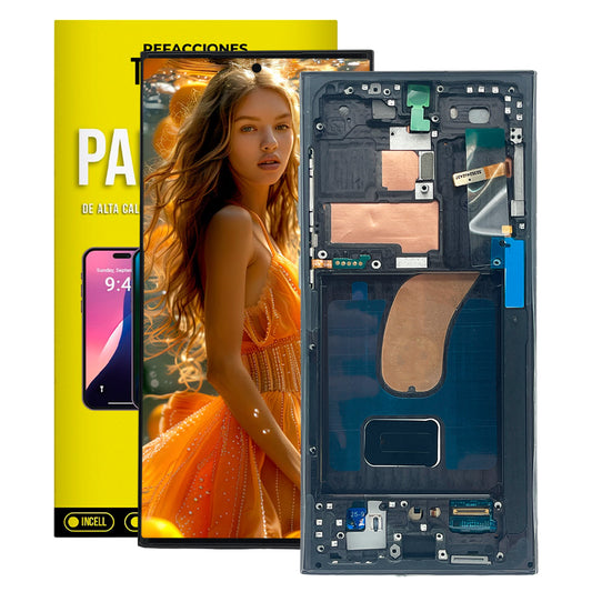 Pantalla OLED con Marco compatible con Samsung S23 Ultra