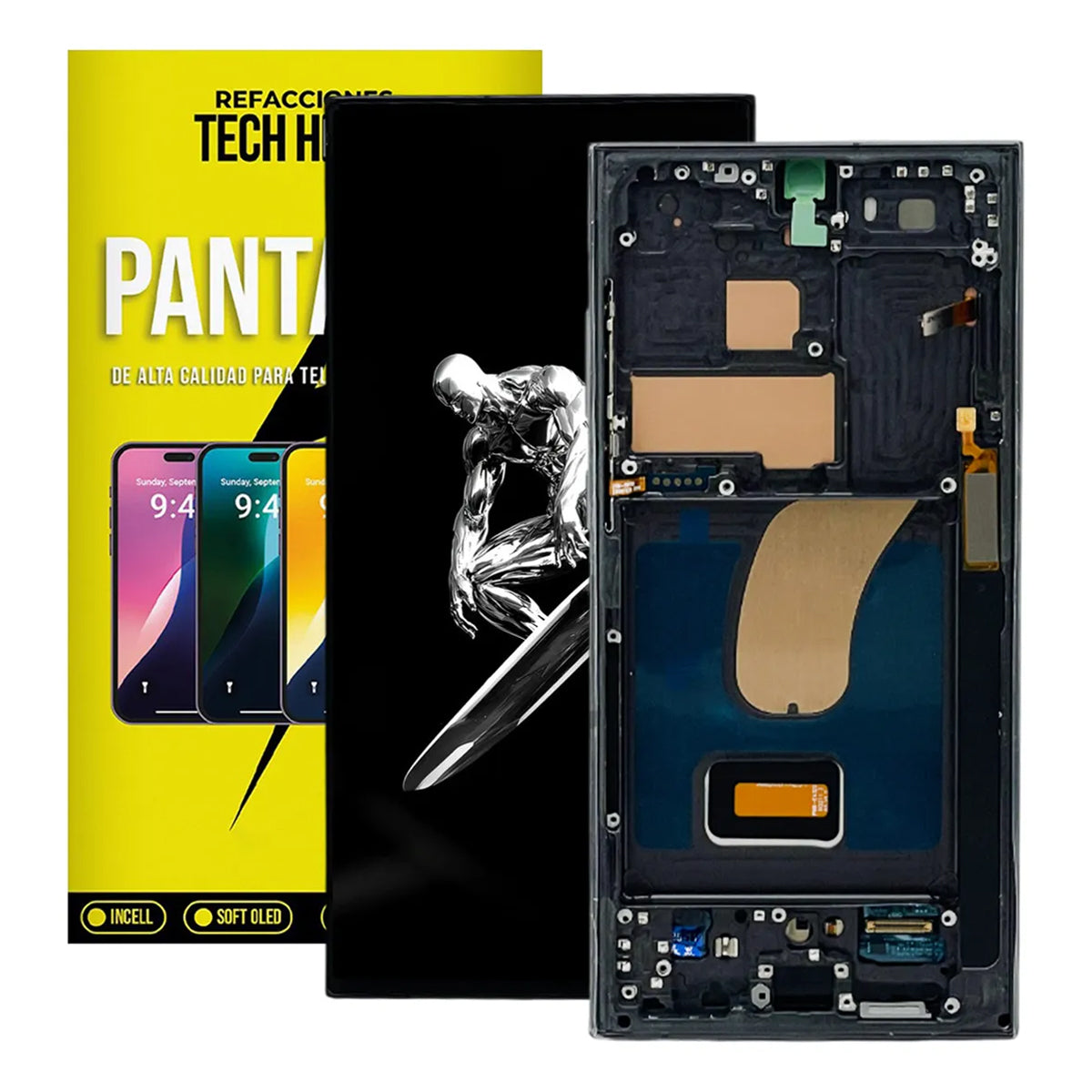 Pantalla OLED 1:1 con Marco compatible con Samsung Galaxy S23 Ultra 4G (S918B)