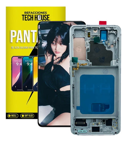 Pantalla con Marco compatible con Samsung Galaxy S21 4G/5G