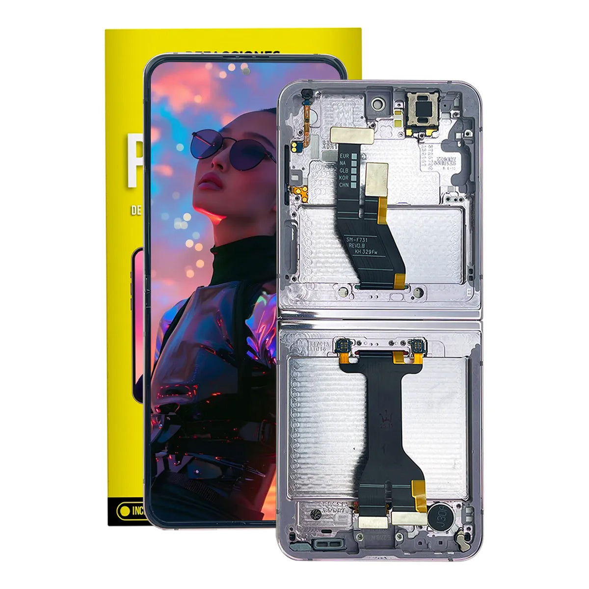 Pantalla Interna Plegable compatible con Samsung Galaxy Z Flip 5 – AMOLED con Marco (US Version)