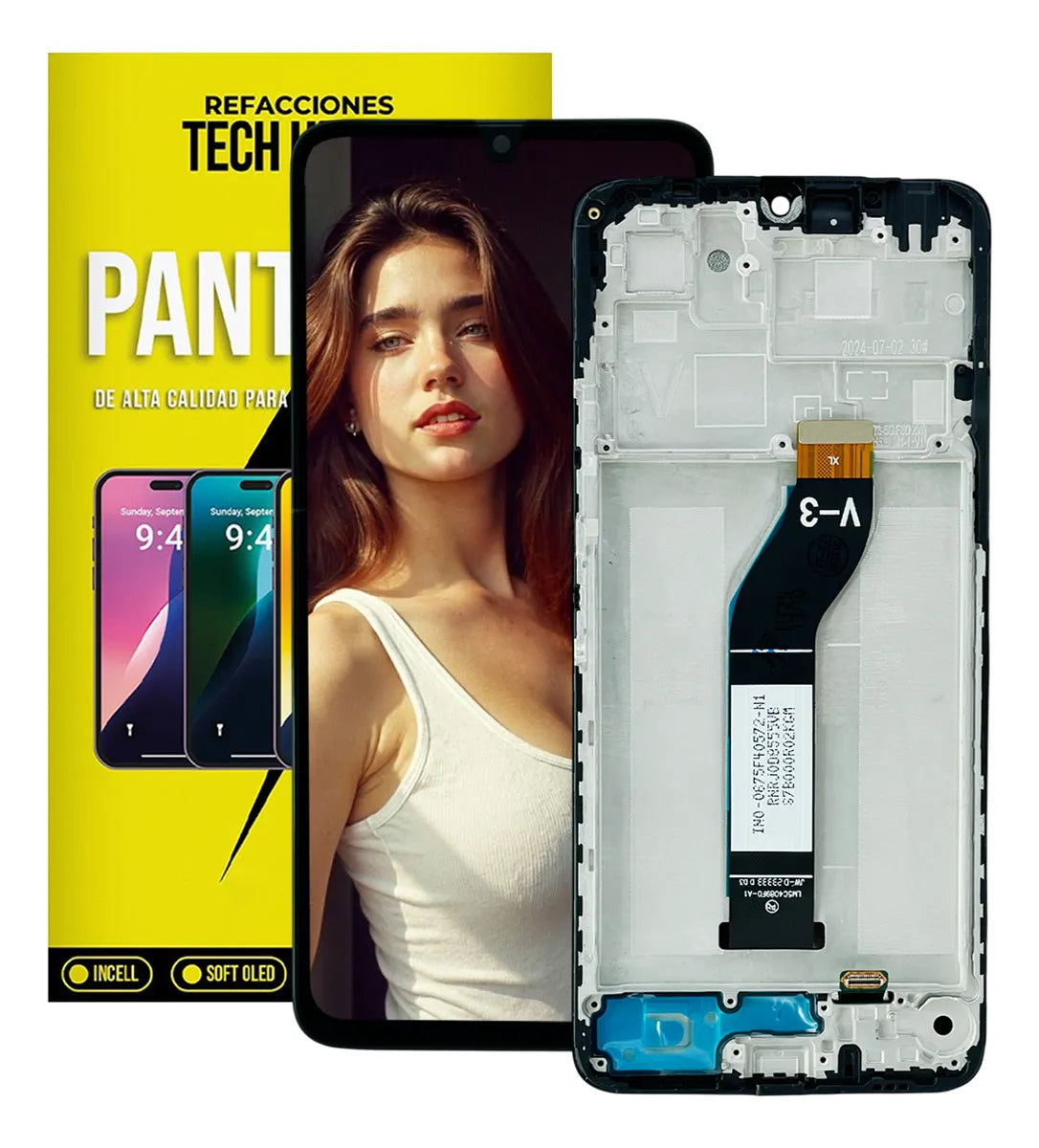 Pantalla AMOLED con Marco compatible con Xiaomi Redmi 13C / POCO C65