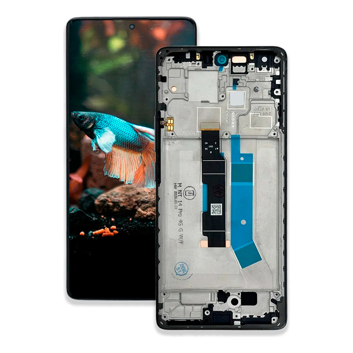 Pantalla con Marco Compatible con Xiaomi Redmi Note 14 Pro 4G 24116RACCG Negro OEM