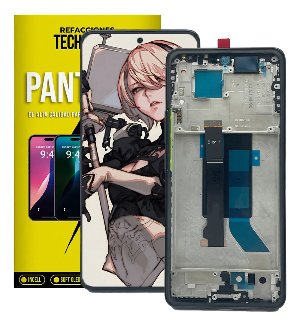 Pantalla compatible con Redmi Note 14 Pro 5G con Marco Amoled - Negro