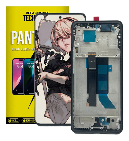 Pantalla compatible con Redmi Note 14 Pro 5G con Marco Amoled - Negro