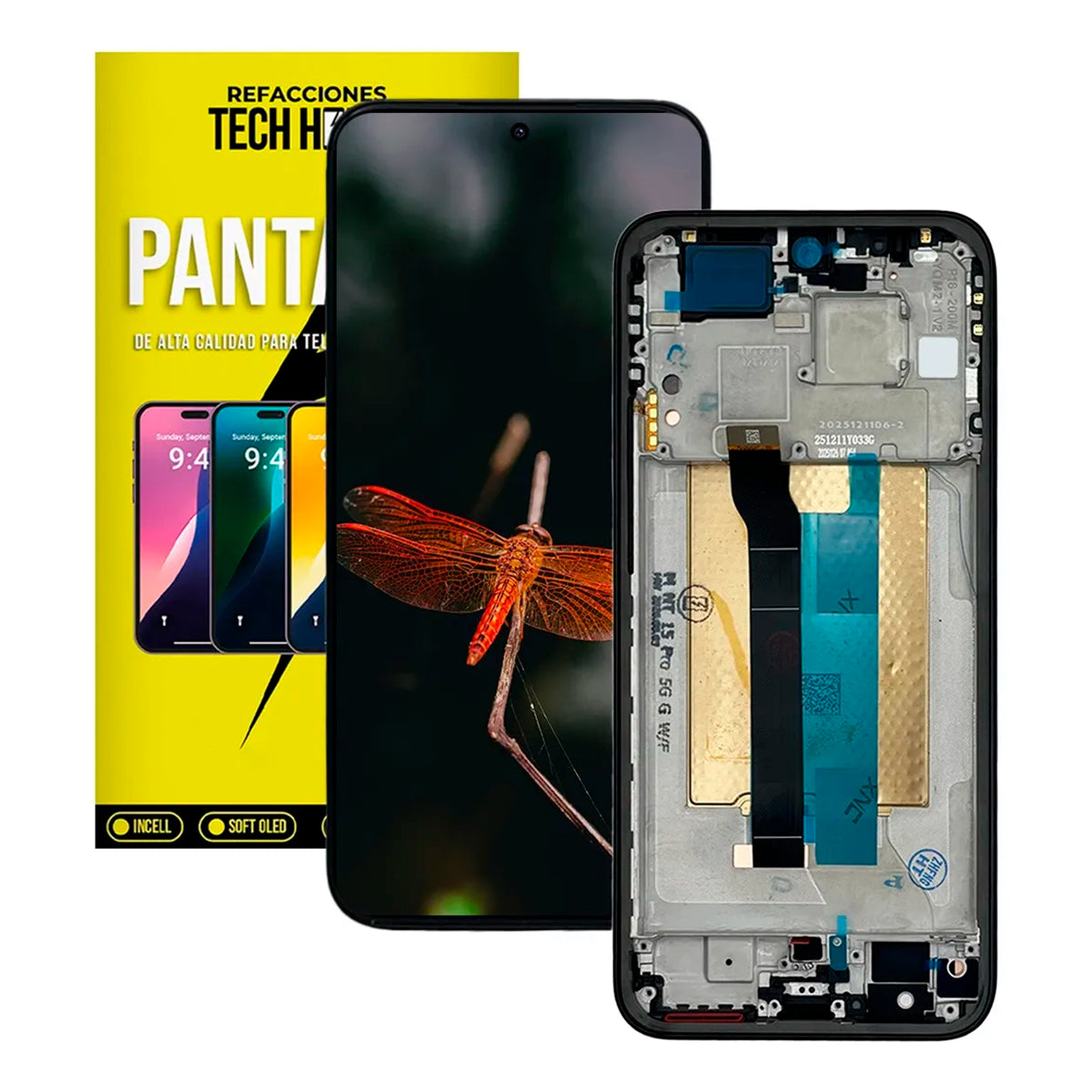 Pantalla con Marco Compatible con Xiaomi Redmi Note 15 Pro 5G Gris OEM