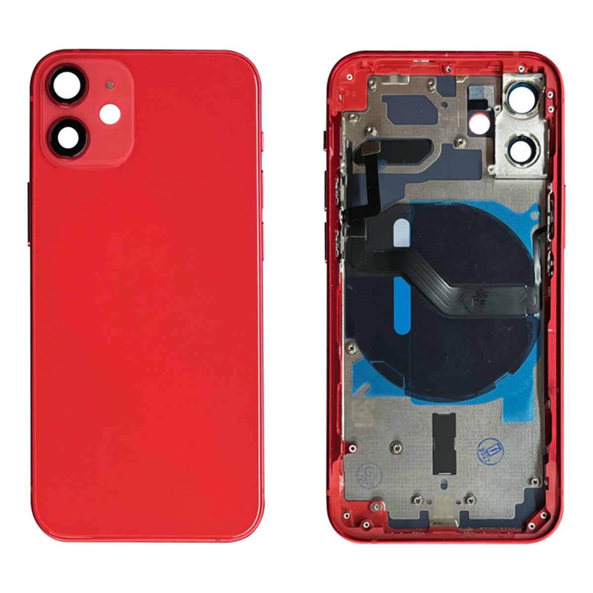 Carcasa chasis con flexores iPhone 12 Mini rojo