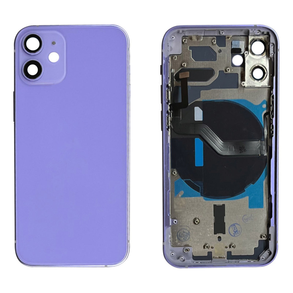 Carcasa chasis con flexores iPhone 12 Mini púrpura