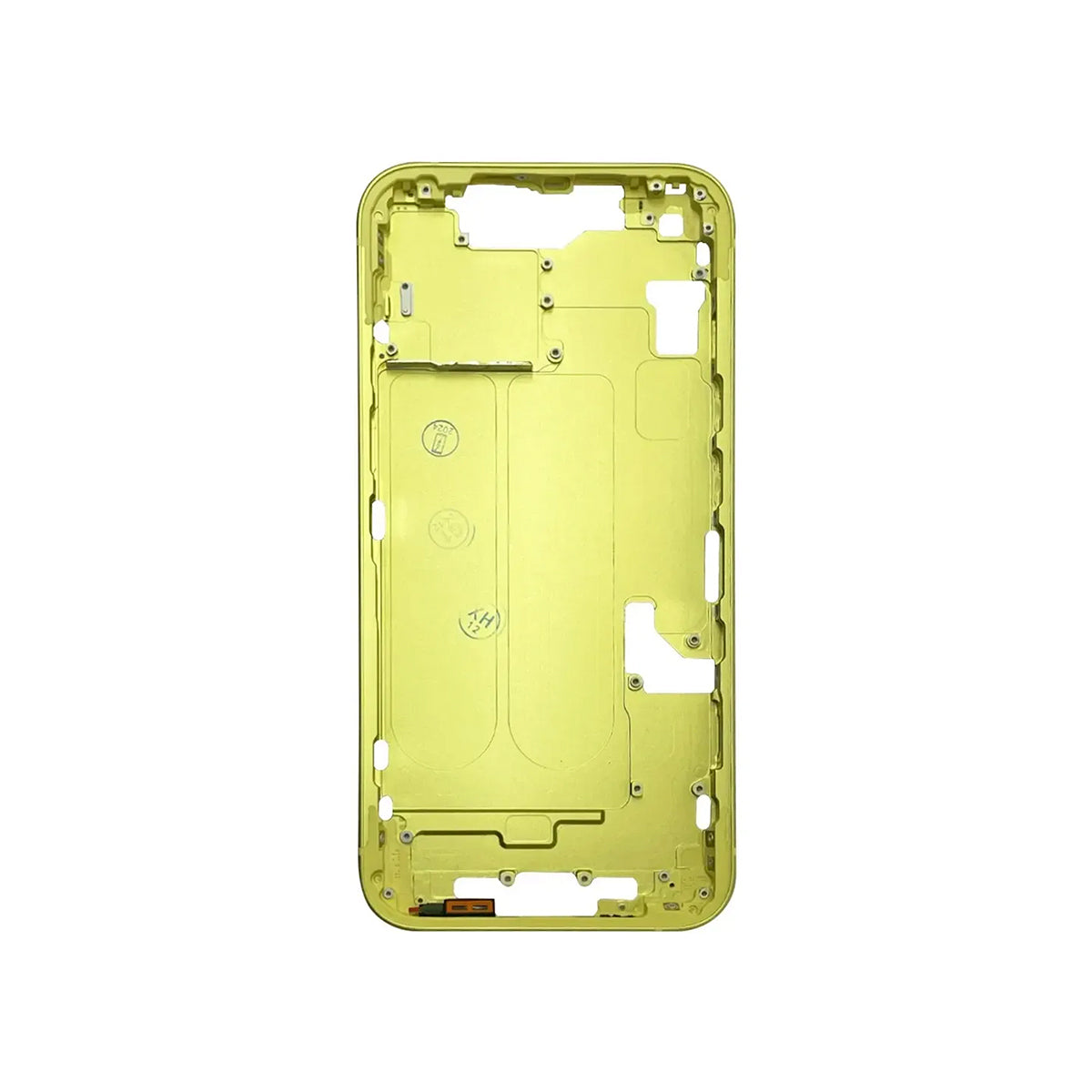 Marco chasis iPhone 14 amarillo - detalle