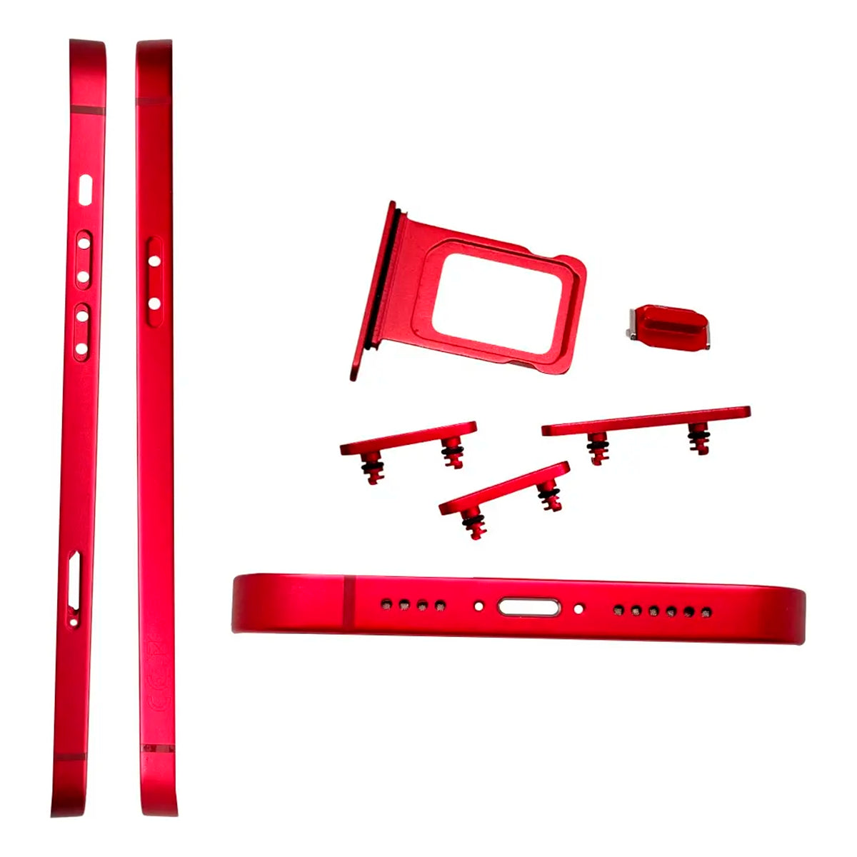 Chasis con Flex Compatible con Apple iPhone 14 Plus con Ranura SIM Rojo