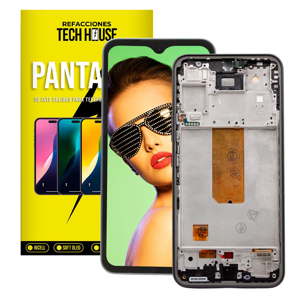 Pantalla con Marco compatible con Samsung Galaxy A54