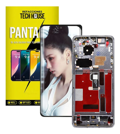 Pantalla compatible con Huawei P50 Pro JAD-LX9 con Marco OLED - Negro