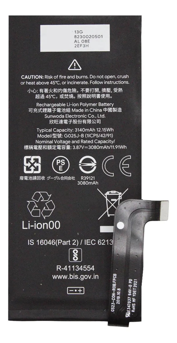 Batería compatible con Google Pixel 4A (4G)