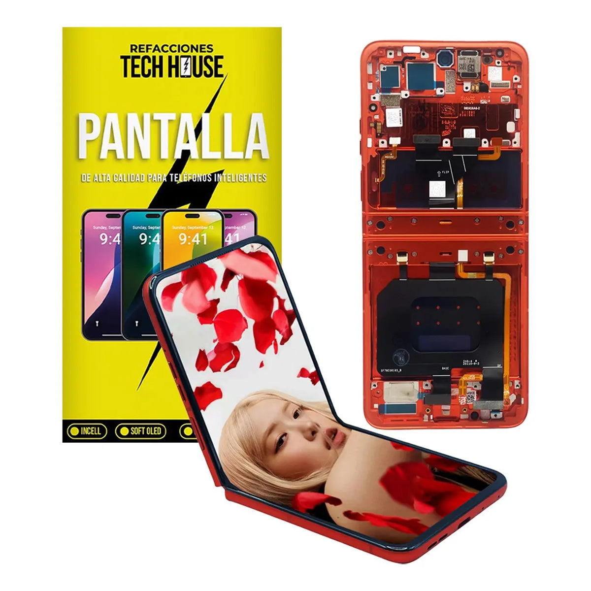 Pantalla Interna con Marco compatible con Motorola Moto RAZR 50