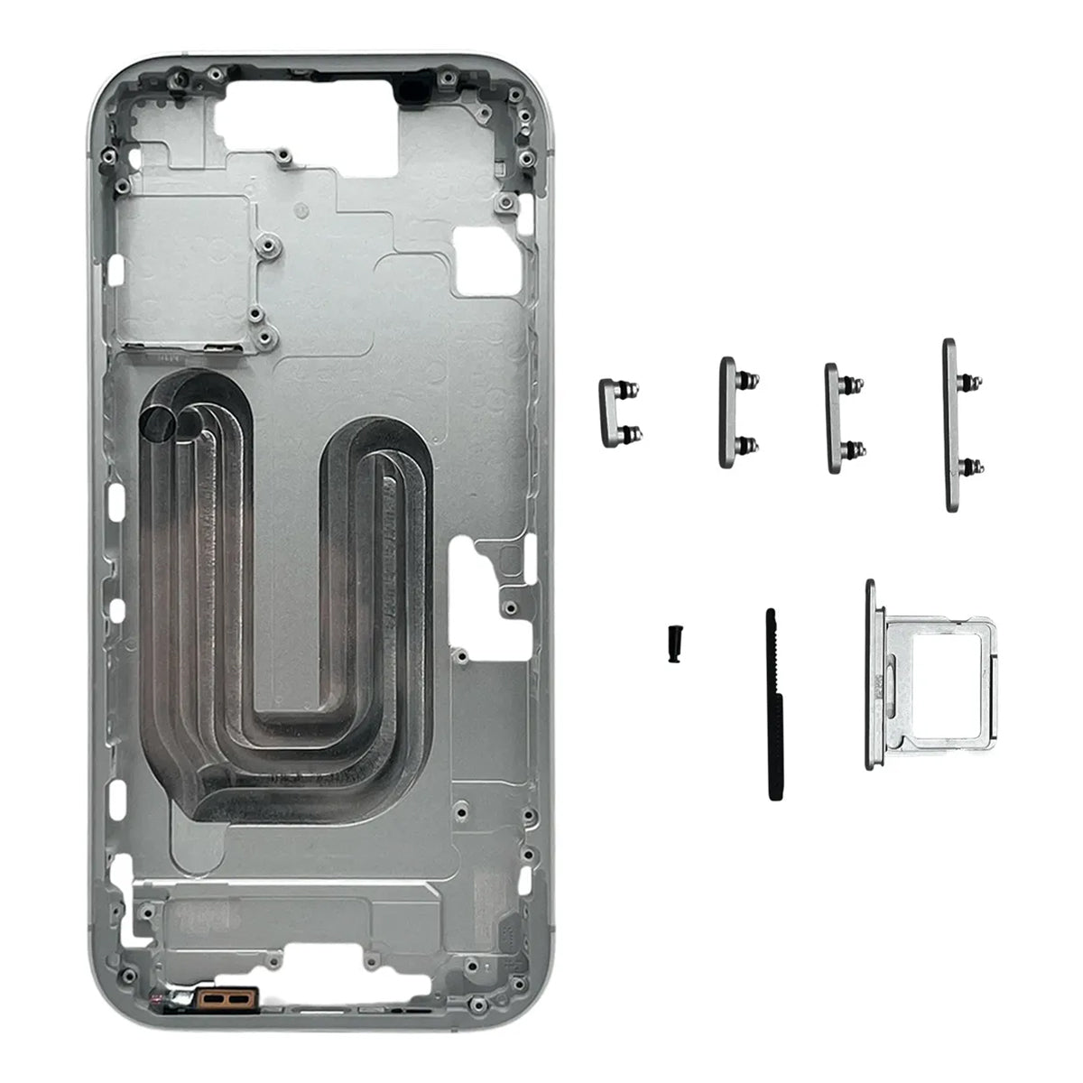 Chasis / Marco Lateral compatible con iPhone 17 (6.3") – con ranura SIM Física