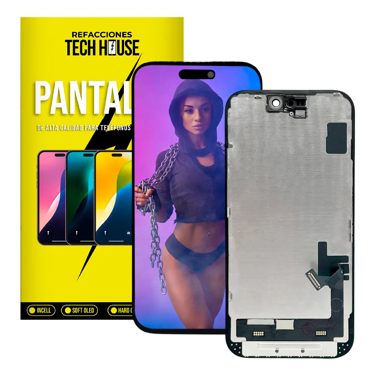 Pantalla iPhone 15 – EBR Incell HD (Soporte para Trasplante de IC)