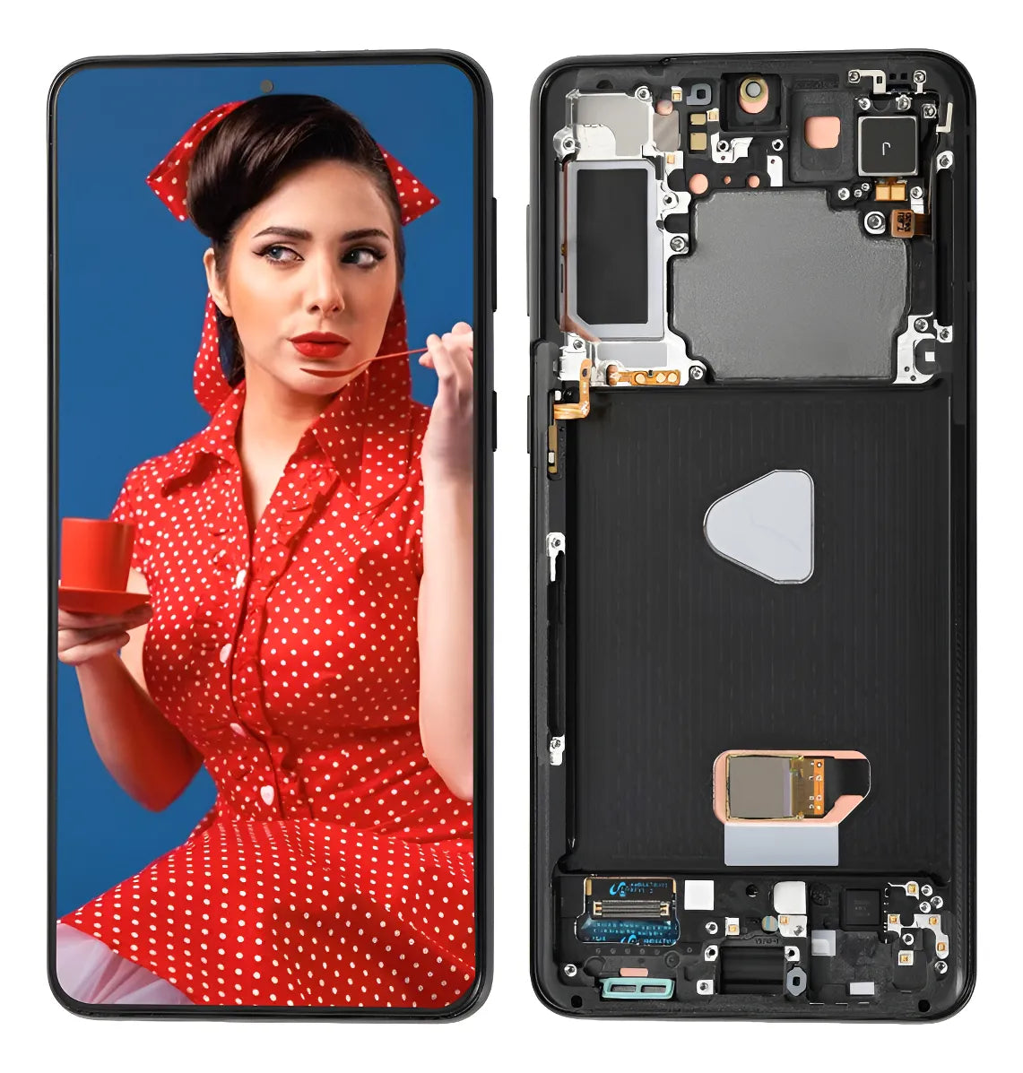 Pantalla con Marco compatible con Samsung S21 Plus OLED