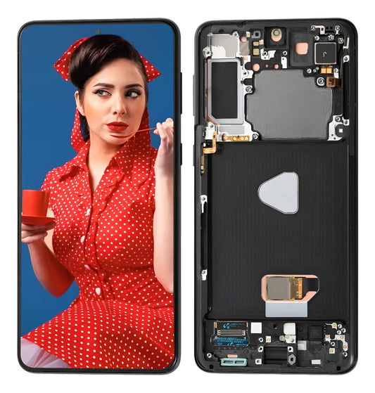 Pantalla con Marco compatible con Samsung S21 Plus OLED