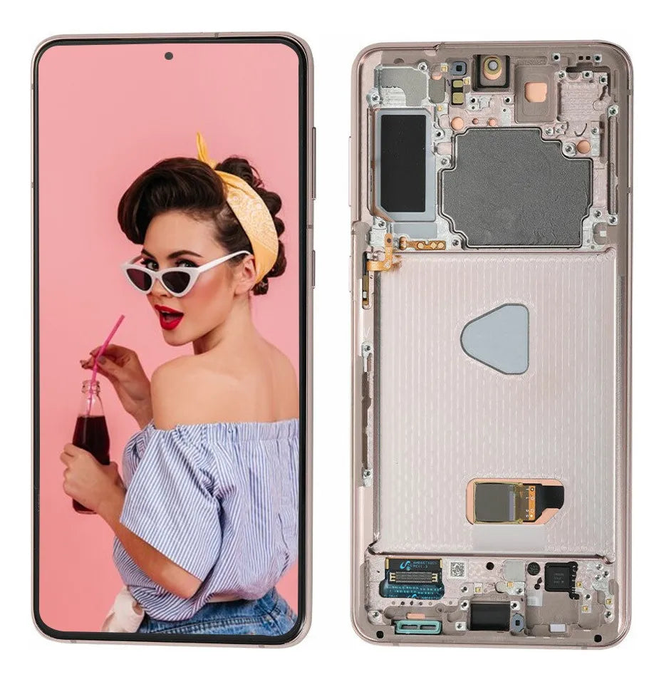 Pantalla con Marco compatible con Samsung S21 Plus OLED