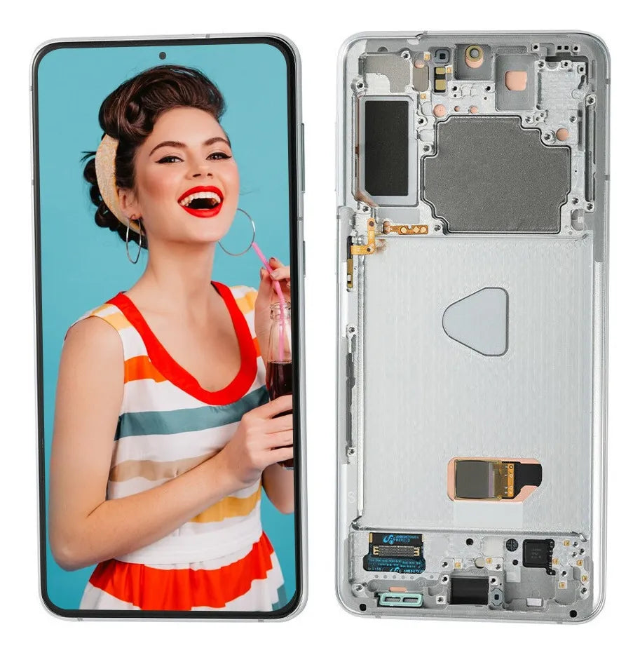 Pantalla con Marco compatible con Samsung S21 Plus OLED