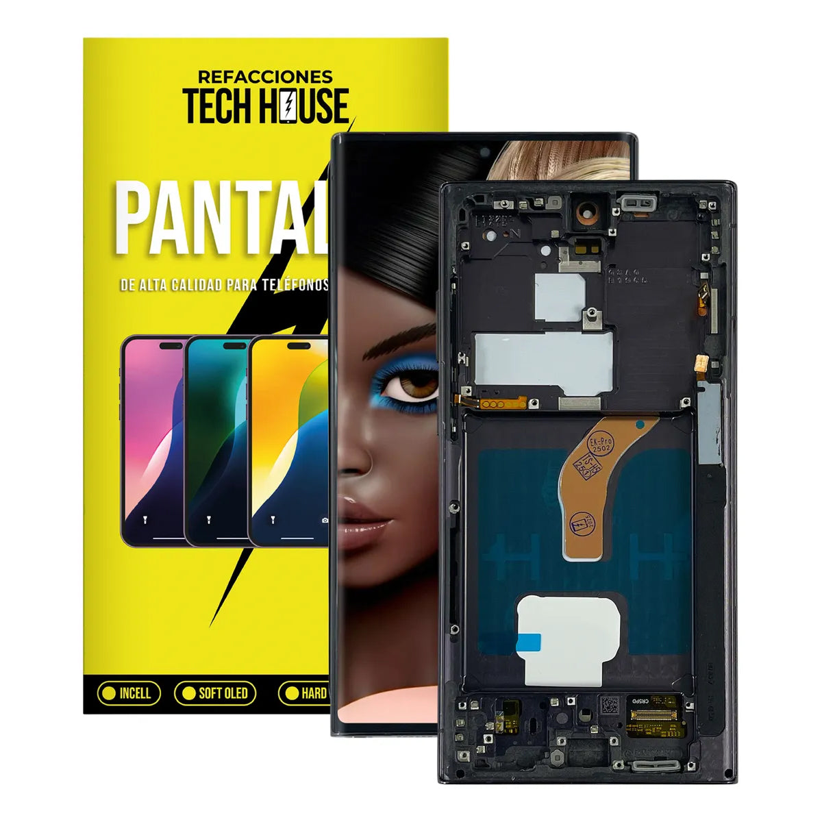Pantalla OLED con Marco compatible con Samsung Galaxy S22 Ultra 5G (S908U/U1)