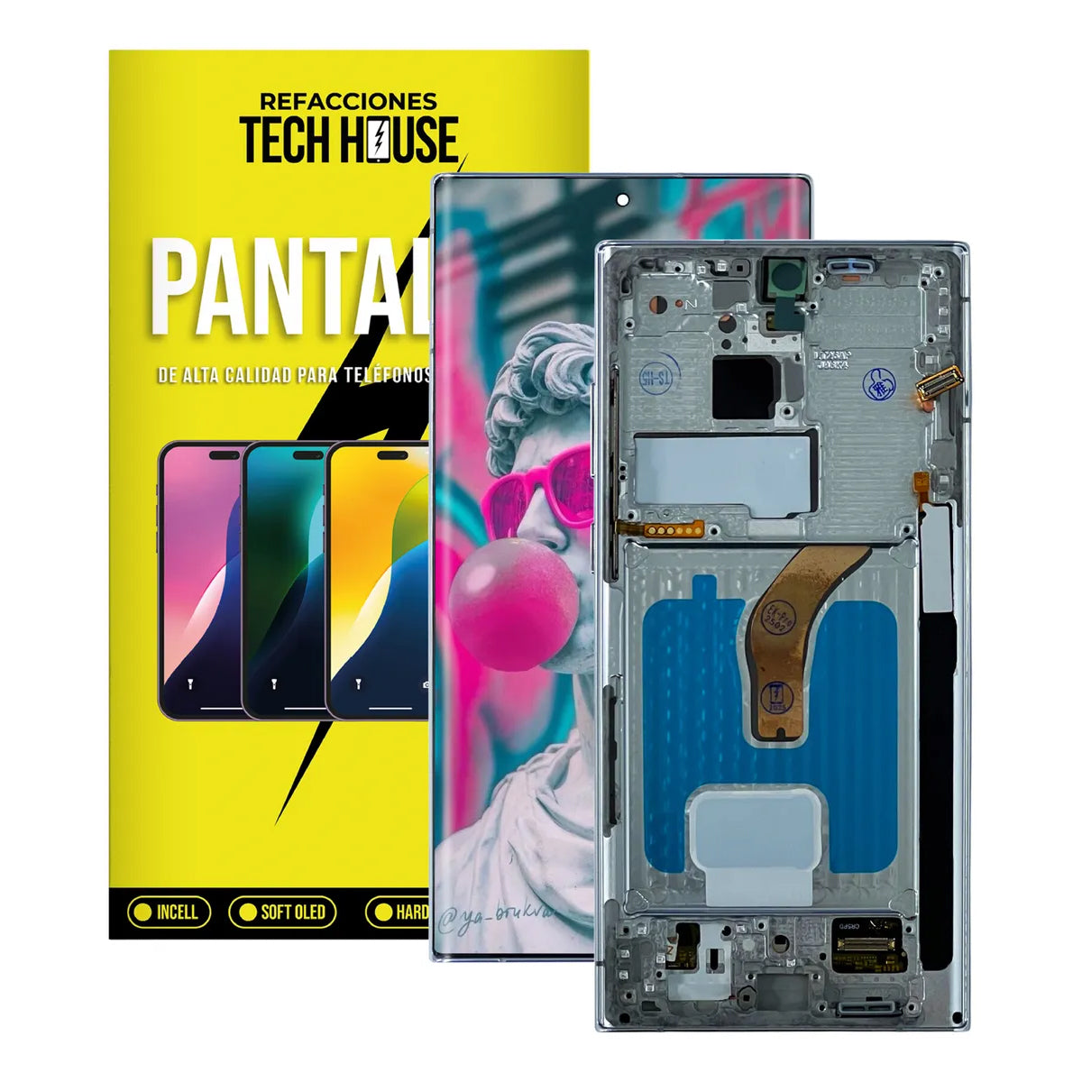 Pantalla OLED con Marco compatible con Samsung Galaxy S22 Ultra 5G (S908U/U1)