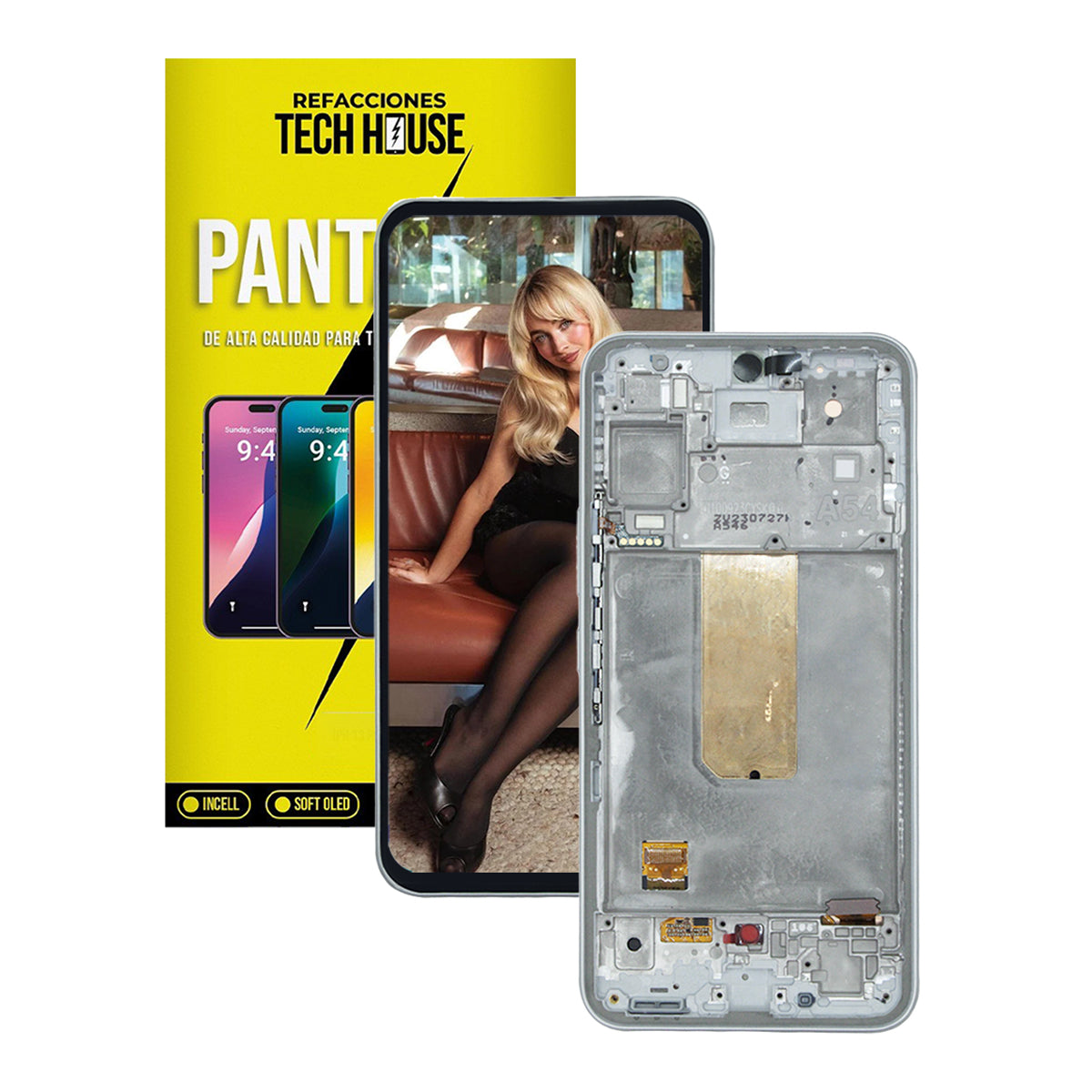 Pantalla con Marco compatible con Samsung Galaxy A54