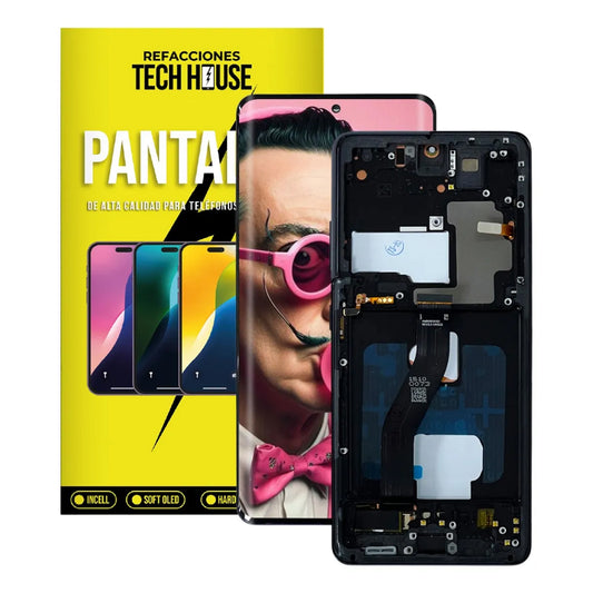 Pantalla OLED con Marco compatible con Samsung Galaxy S21 Ultra (G998)