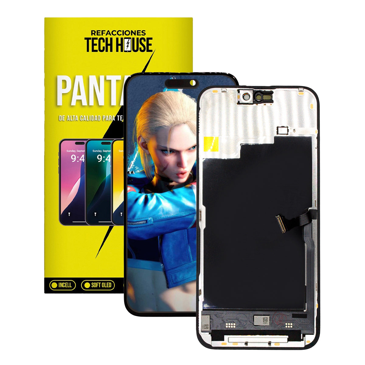 Pantalla Incell Pro FHD+ compatible con iPhone 15 Pro Max – (Soporte para Trasplante de IC)