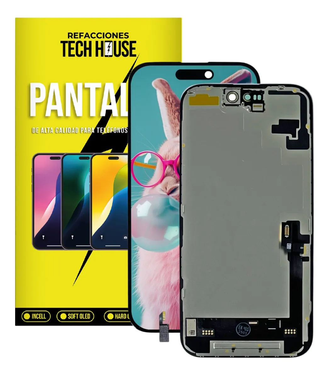 Pantalla compatible con iPhone 16 con IC + Flex Negro