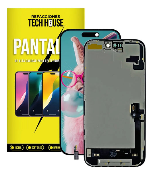 Pantalla compatible con iPhone 16 con IC + Flex Negro