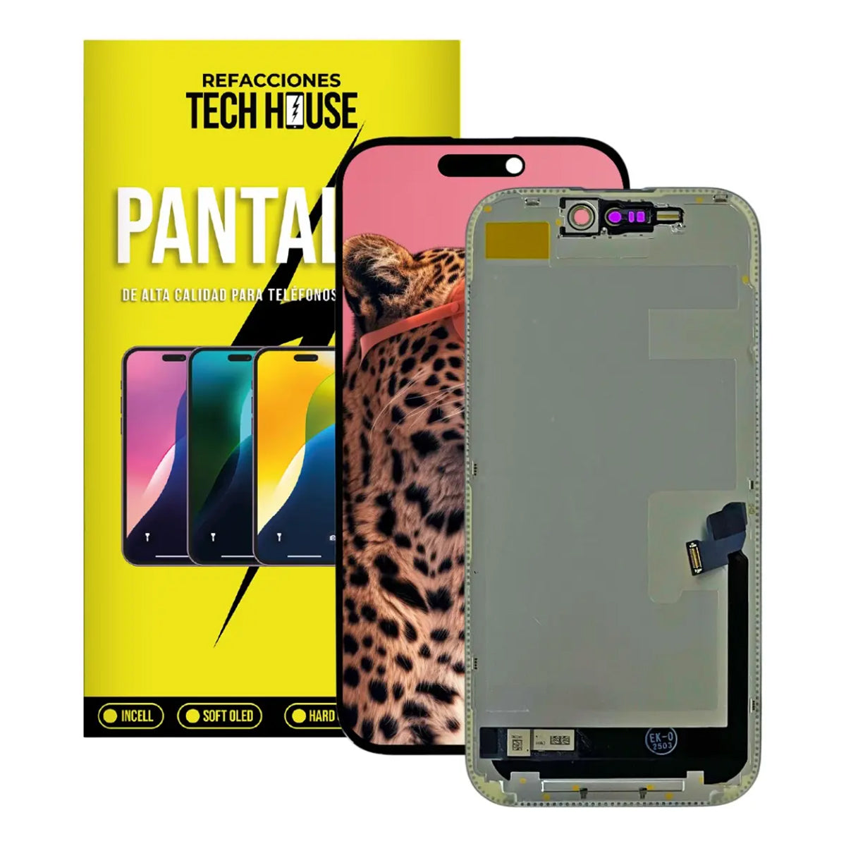 Pantalla compatible con iPhone 16 Pro – Soft OLED Premium (Soporte para Trasplante de IC)