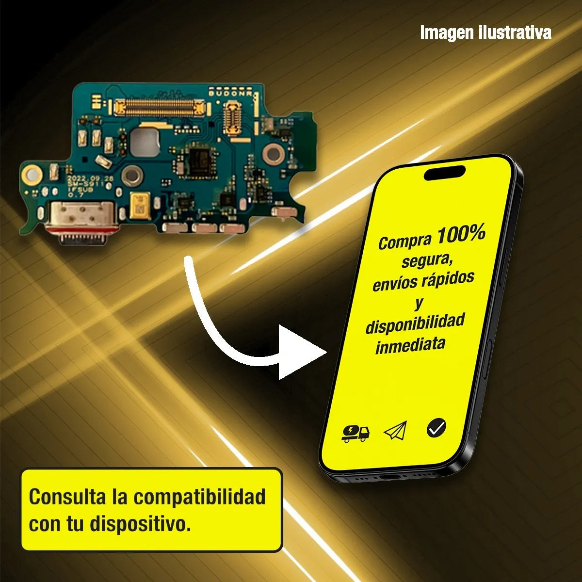 Flexor Centro de Carga para Moto E15 XT2523-6 Flex de Carga