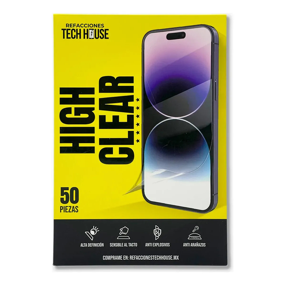 Paquete 50 Micas de Hidrogel – Línea Tech House