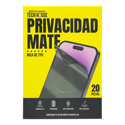 Paquete 20 Micas de Hidrogel Privacidad Matte – 6 Estrellas Tech House (RTH-12)
