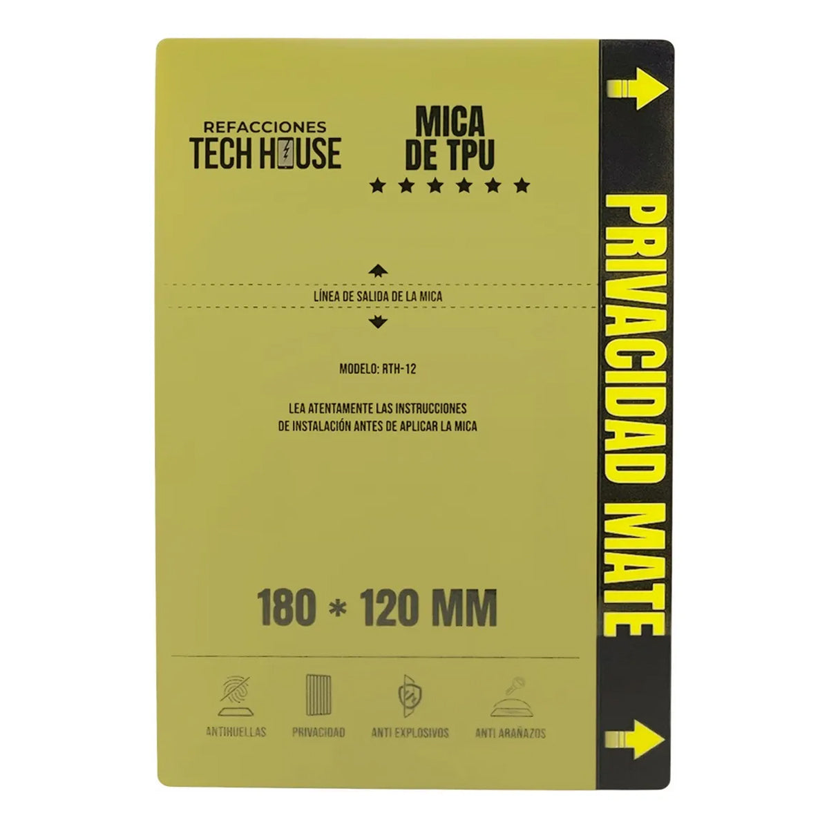 Paquete 20 Micas de Hidrogel Privacidad Matte – 6 Estrellas Tech House (RTH-12)