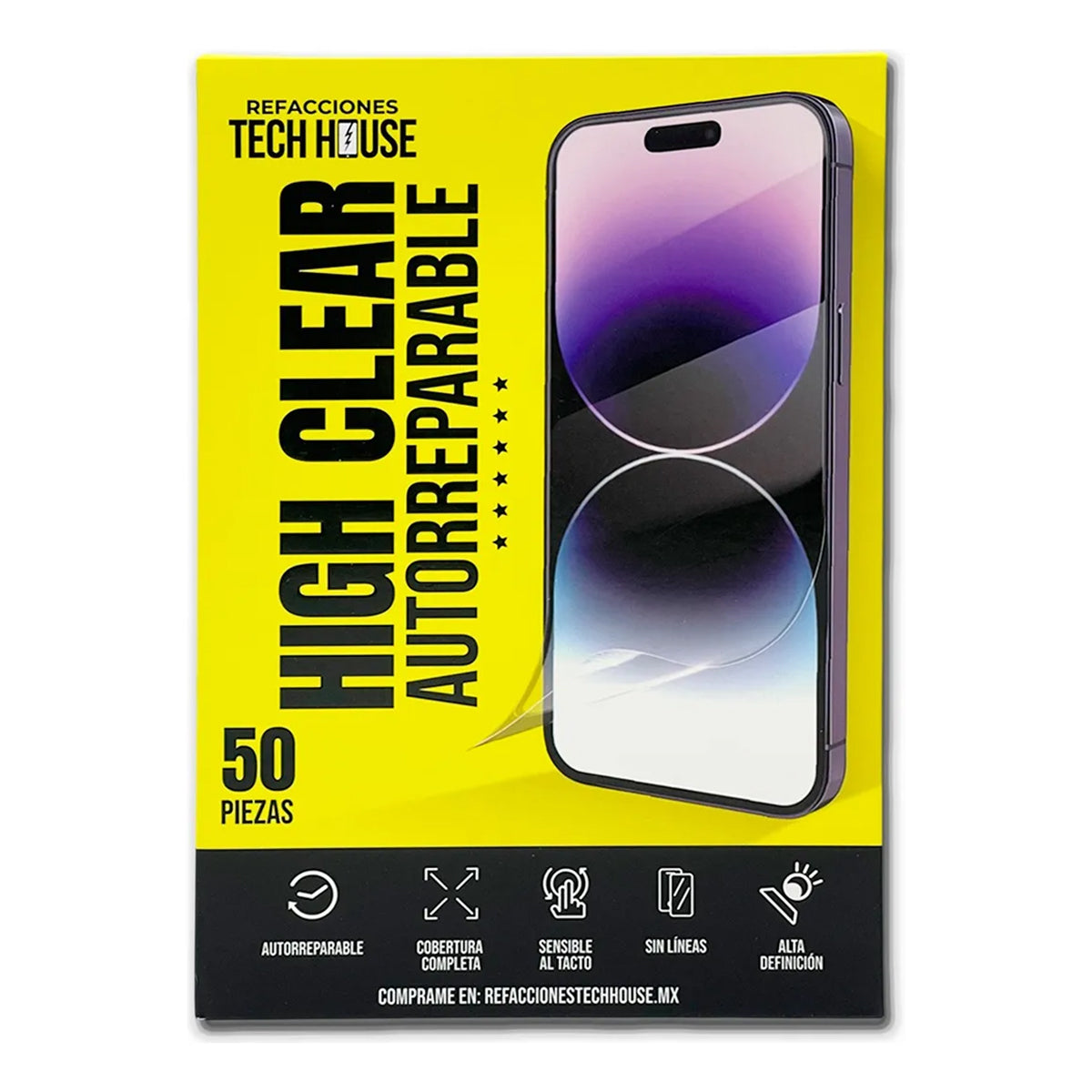 Paquete 50 Micas de Hidrogel – Línea Tech House