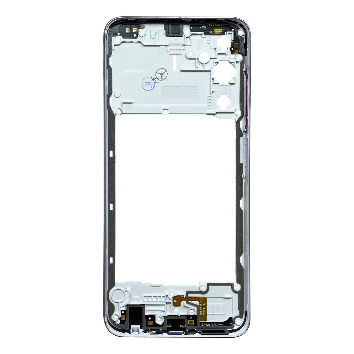 Marco y chasis compatible con Samsung Galaxy A05s púrpura