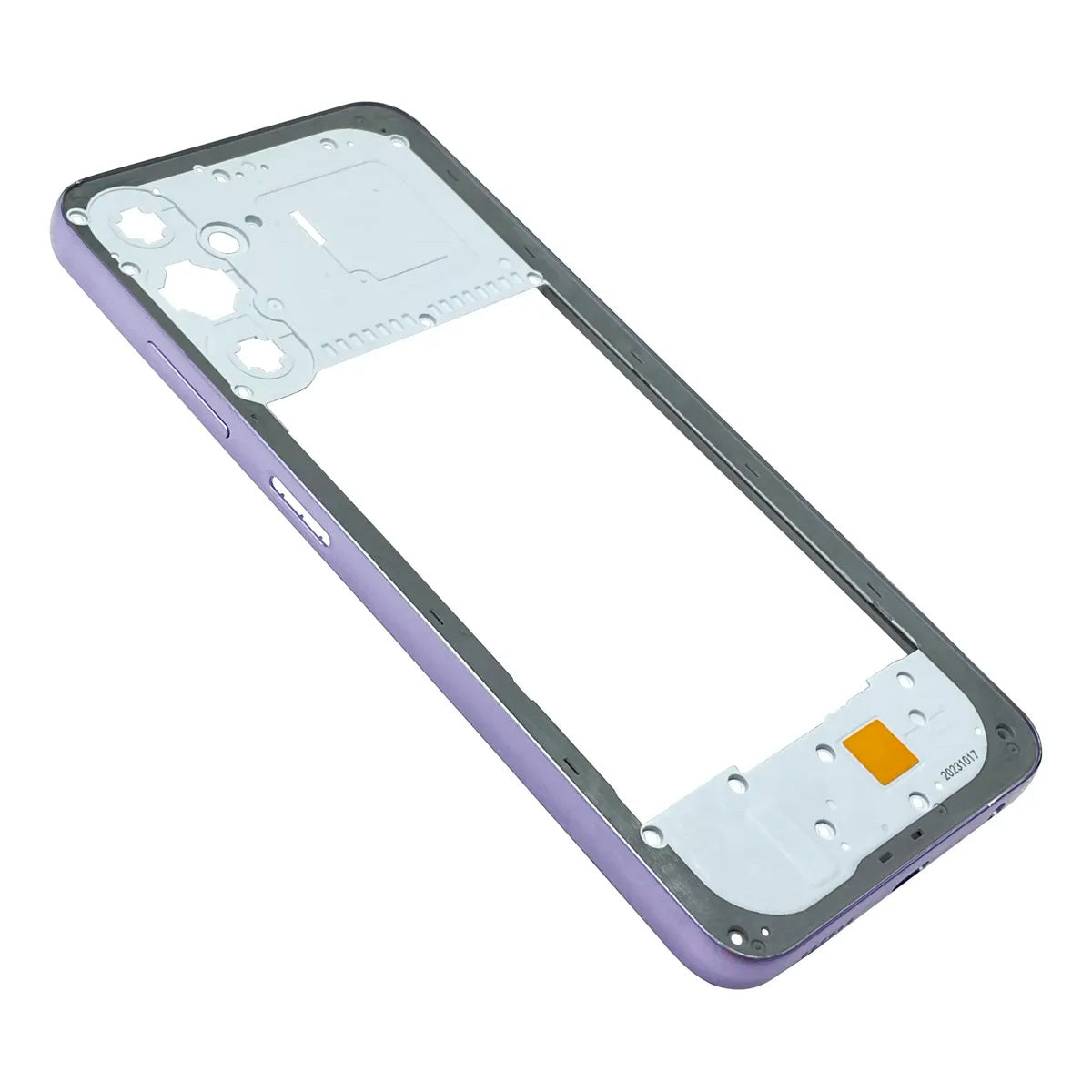 Chasis Samsung Galaxy A05s púrpura - detalle de cortes