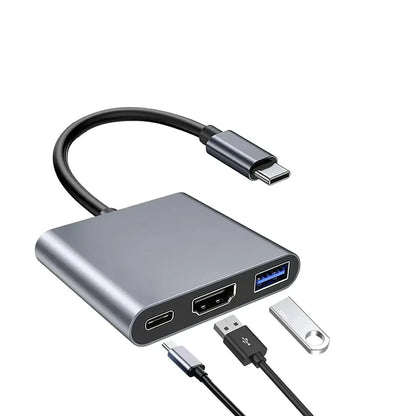 Adaptador 3 en 1 USB-C a HDMI 4K