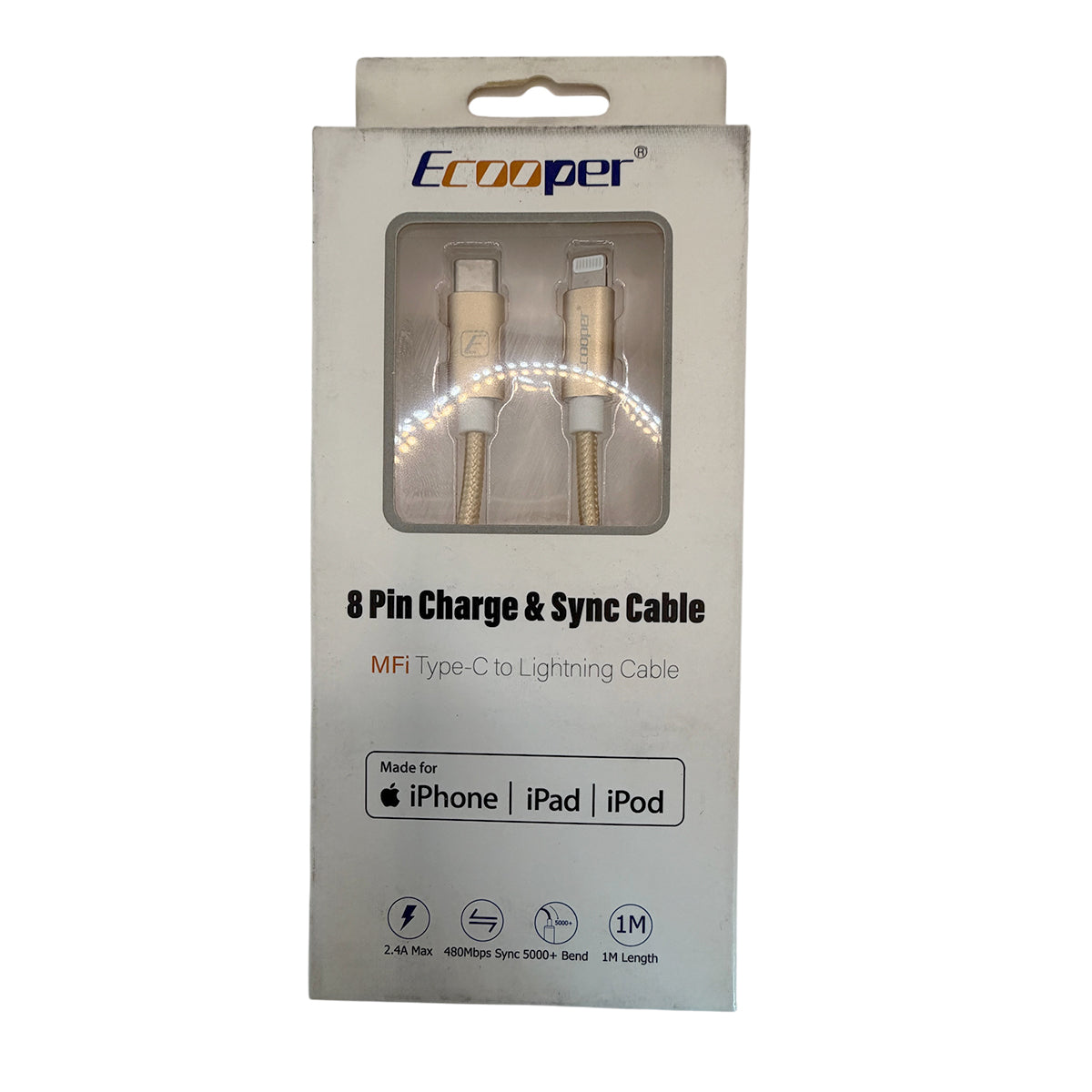 Cable Ecooper MFi Certificado USB-C a Lightning