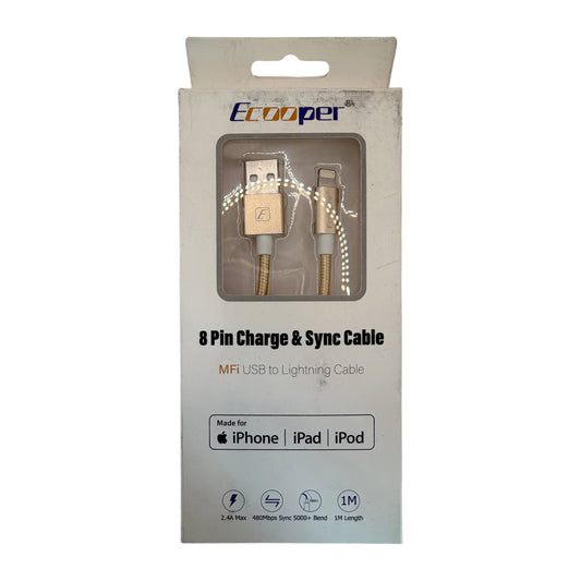 Cable USB a Lightning Ecooper MFi de Nailon Trenzado