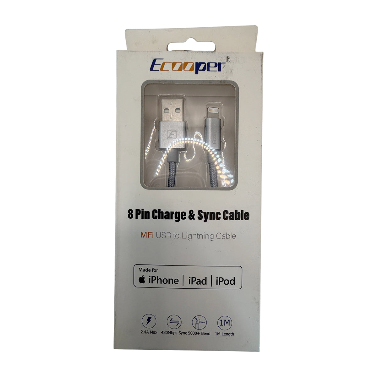 Cable USB a Lightning Ecooper MFi de Nailon Trenzado