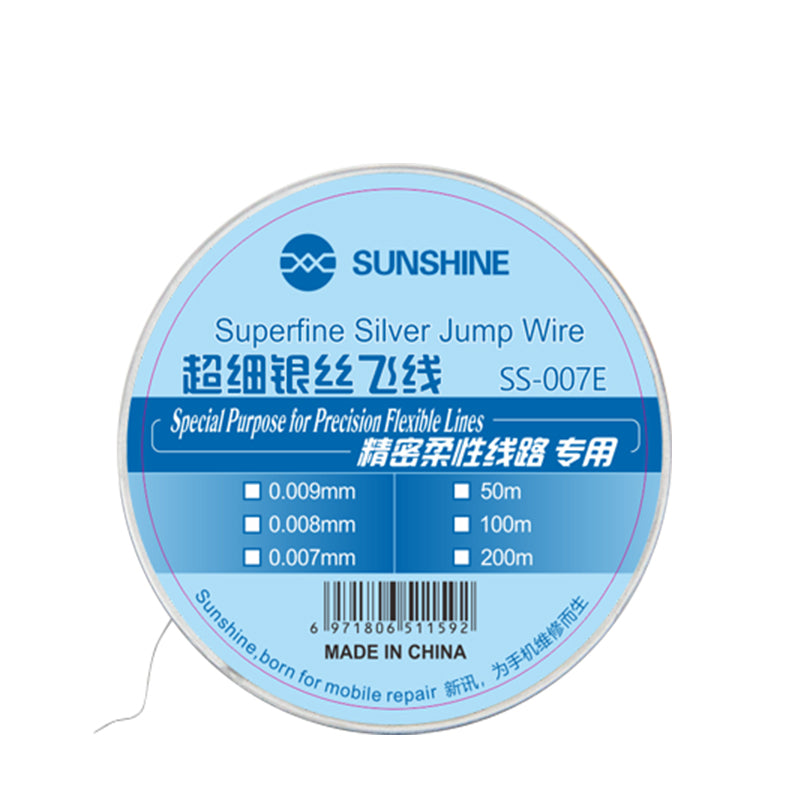 Cable de Plata Superfino para Puentear Sunshine SS-007E – Diámetro 0.007mm x 200m