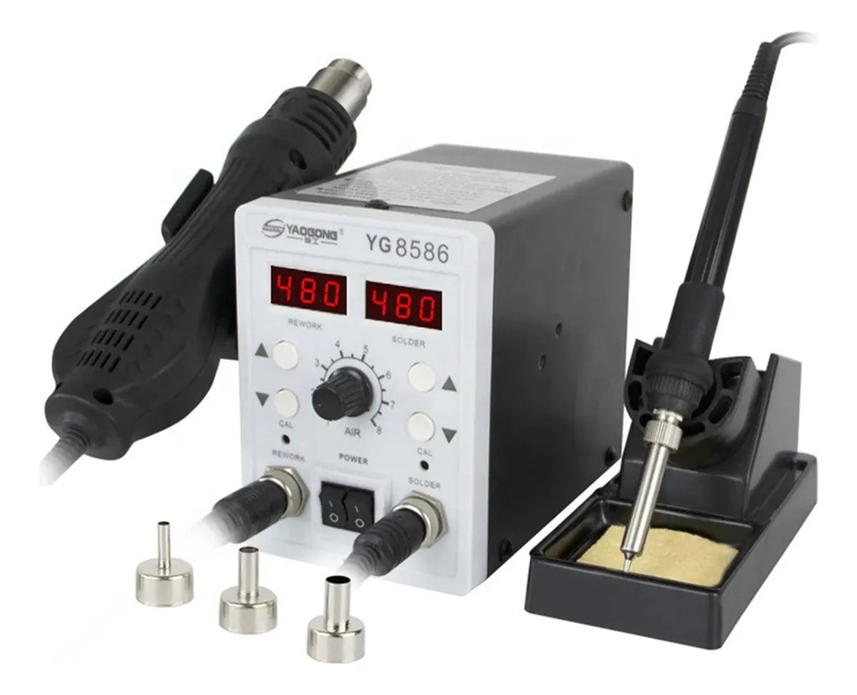 Estación de Soldadura + Pistola de Calor Yaogong 8586 2 en 1