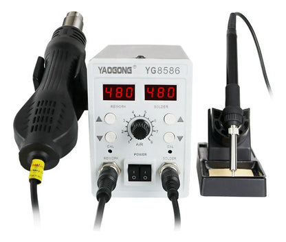 Estación de Soldadura + Pistola de Calor Yaogong 8586 2 en 1