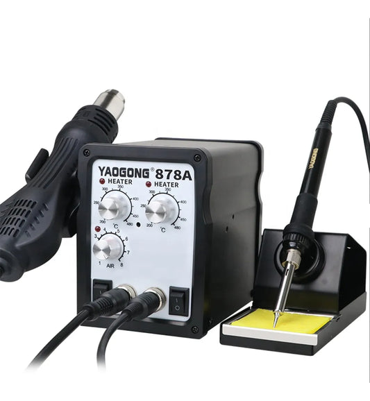 Estación de Soldadura + Pistola de Calor Yaogong 878A 2 en 1