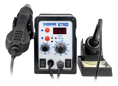 Estación de Soldadura + Pistola de Calor Yaogong 878D 2 en 1